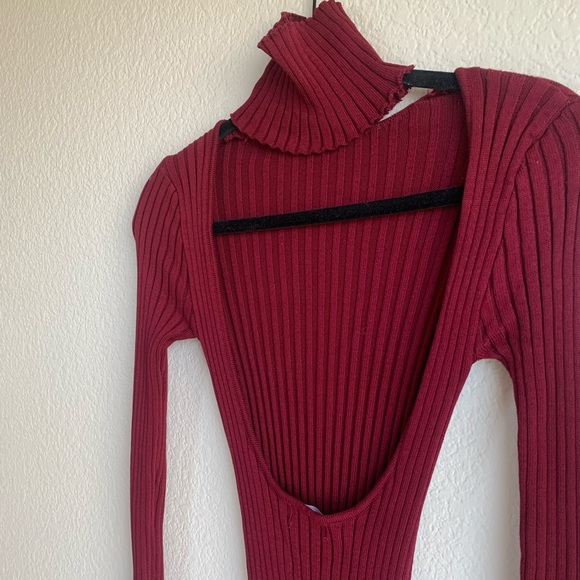 Revolve Burgundy Open Back Dress - Picture 6 of 8